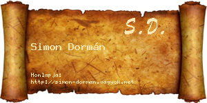 Simon Dormán névjegykártya