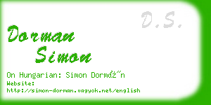 dorman simon business card